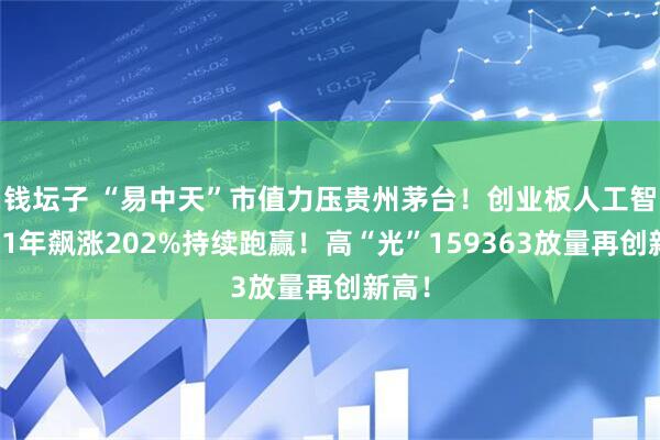 钱坛子 “易中天”市值力压贵州茅台！创业板人工智能近1年飙涨202%持续跑赢！高“光”159363放量再创新高！